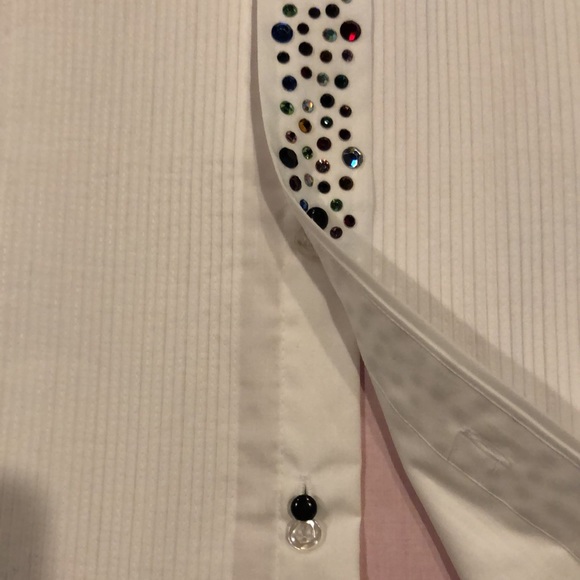 Vintage bedazzled tuxedo blouse - Picture 8 of 13